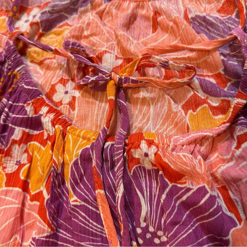 Roxy Floral Boho Tank 🌺 Flowy Summer Top Size S - Picture 7 of 13